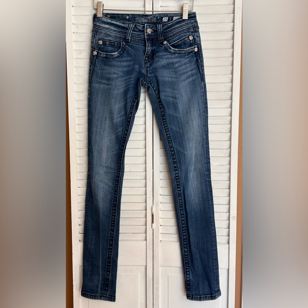 Miss Me blue jeans Waist Size 25 JP55128SK-3 Skinny stretch womens juniors